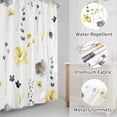 thumbnail image 3 of Small Stall Shower Curtain 36 x 72, Narrow Half Watercolor Floral Fabric Shower Curtain, Yellow Grey Flower Decorative Bathroom Shower Curtain Set with Hooks, 3 of 6
