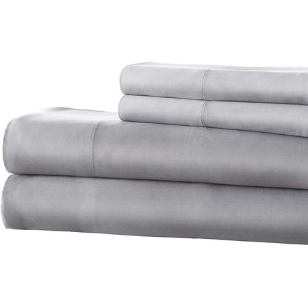 Sterling Creek 4-Piece 100% Bamboo Viscose Sheet Set Queen, Light Gray - Silky Smooth Buttery Soft Cooling Breathable Bed Sheets
