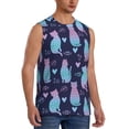 thumbnail image 2 of Pofeuu Silhouette Cats Print Men's Muscle T-Shirt, Sleeveless, Muscle Tank, Classic Muscle Tee Top For Men Casual Sleeveless Muscle T-Shirt Trendy Clothes-X-Large, 2 of 7