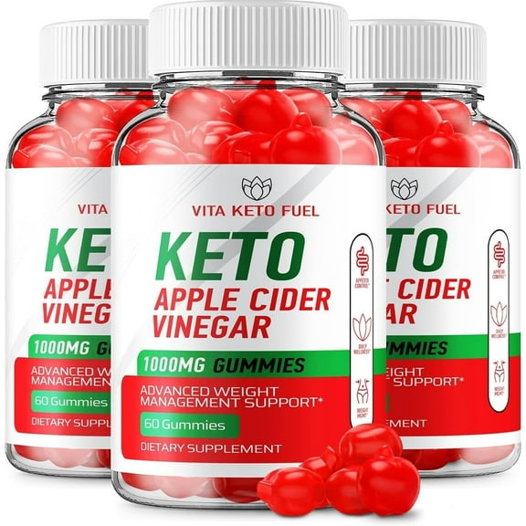 3 Pack Vita Keto Fuel ACV Gummies - Advanced Formula Vita Fuel Keto   ACV Gummies Apple Cider Vinegar Vita Keto Fuel ACV Dietary Supplement Reviews Men Women 180 Gummies
