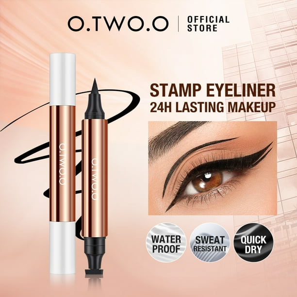 O.TW O.O-lápiz delineador líquido negro, resistente al agua, maquillaje de larga duración, herramientas cosméticas de maquillaje de ojos fáciles de usar( Eyeliner 2