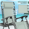 thumbnail image 4 of Magshion Zero Gravity Lounge Chairs Set of 2, Adjustable Recliners with Side Tray & Headrest, Folding for Outdoor Patio Lawn Beach, Sage Green, 4 of 11