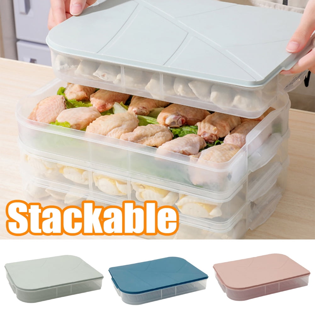 Travelwant Flat Plastic Box for Kitchen for Kitchen&Refrigerator  Organization, Transparent Food Storage Container for Kitchen, Fridge,  Freezer 