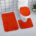 thumbnail image 2 of dwsnxt 3-Piece Bathroom Rug Set, Soft Plush Velvet Fleece with Memory Foam, Non-Slip Backing, Machine Washable, Quick Drying, Modern Black Design for Toilet, Shower Room, and Bath Mats Gray, 2 of 8