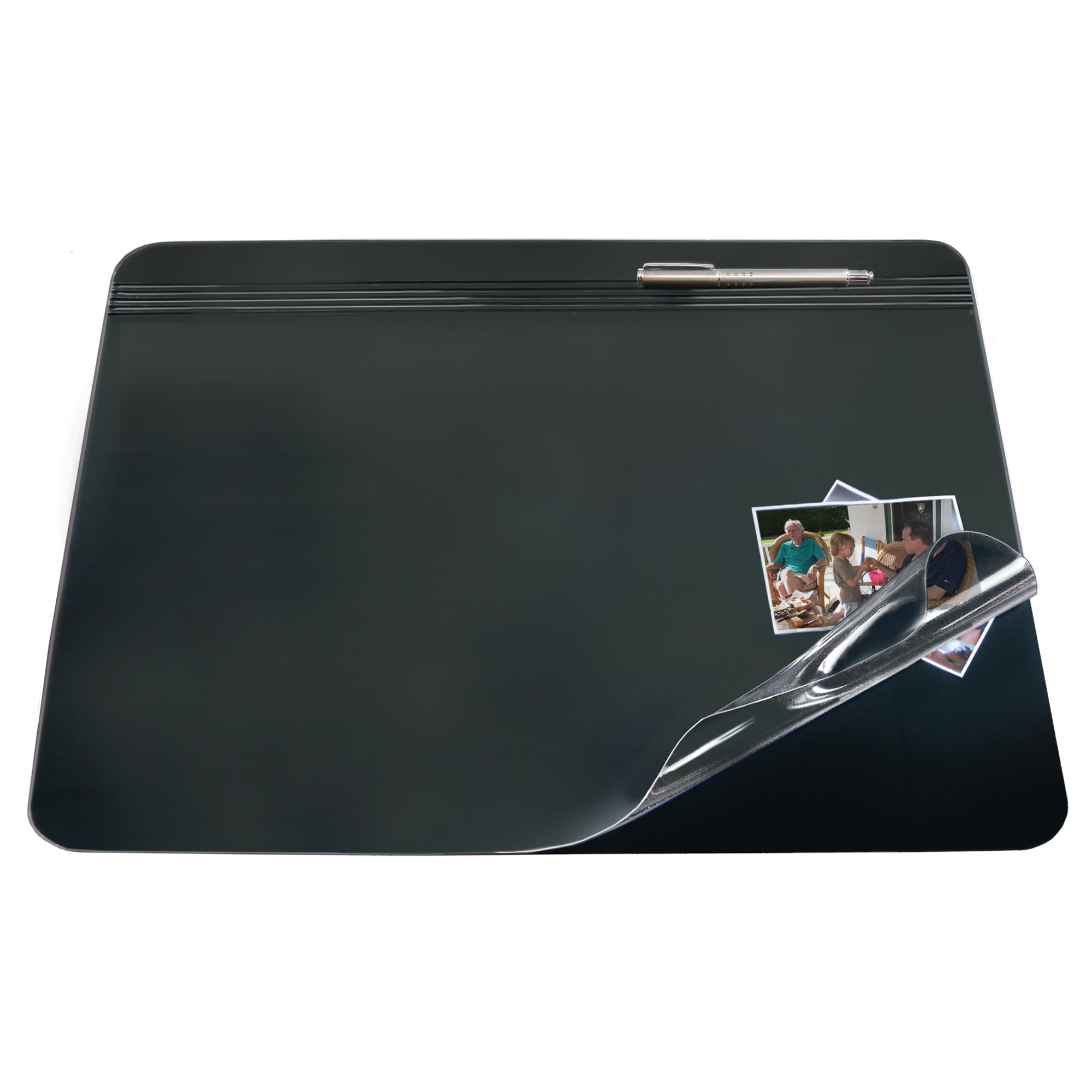 Office Depot Overlay Desk Pad, 19in. x 24in., Black/Clear, 48174OD