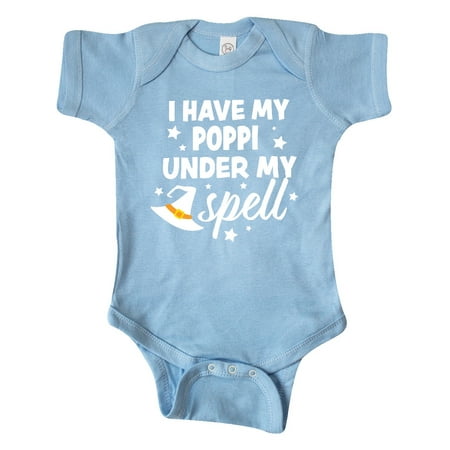 

Inktastic I Have My Poppi Under My Spell with Cute Witch Hat Gift Baby Boy or Baby Girl Bodysuit