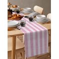 thumbnail image 3 of Table Runners 108 Inches Long Dress Scarves, Pink Striped Farmhouse Coffee/Dining/Kitchen Table Runner for Living Room, Farmhouse Vintage Stripes 13x108 Inch, 3 of 7