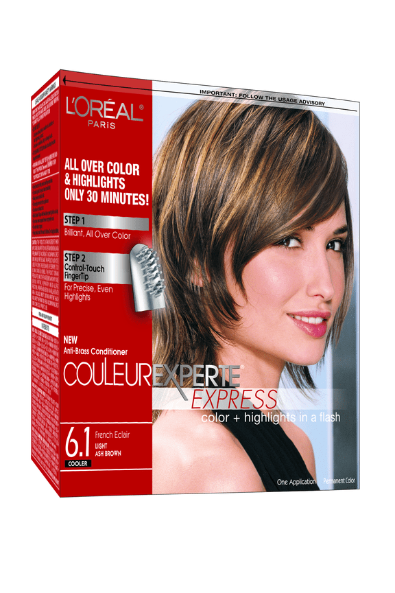 L'Oreal Paris Couleur Experte Hair Color + Highlights, Light Ash Brown - French Eclair, 1 Kit