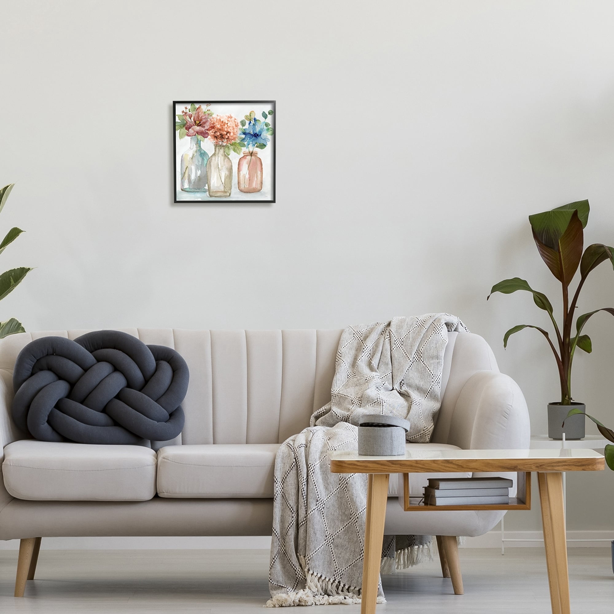 Stupell Industries Floral Vase Botanical Arrangement Watercolor Design, 12 x 12, Design by Nan