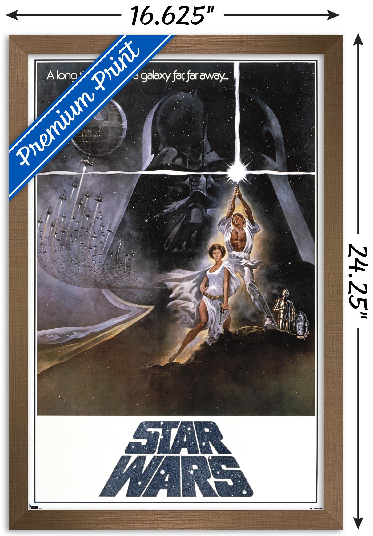 Star Wars: A New Hope - One Sheet B (No Billing Block) Wall Poster, 14.725" x 22.375" Framed