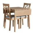 thumbnail image 6 of EUROCO 3-Piece Dining Table Set for 2,Rectangular Solid Wood Dining Table with Drop Leaf,2 Dining Upholstered Chairs and MDF Board,Perfect for Small Space, Easy Assembly,Natural, 6 of 7