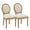 Style A: Round Back, Beige, variant on Furniliving French Country Dining Chairs, Line Fabic Dining Room Chairs,Set of 2,LightGrey