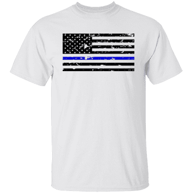 Gran Vida Trading Co Thin Blue Line Police American Flag T-Shirt