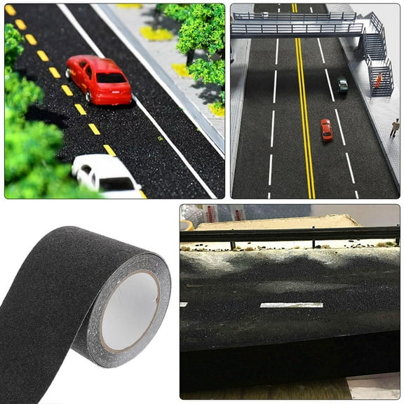 WHAMVOX 1 Roll Adhesive Simulation Road Tape for Toy Cars Traffic Stickers for Model Train Scenarios Movie Filming Scene Arrangements