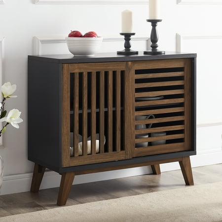 walnut table bohemian stand tv slat sliding manor console accent urban door dark storage park