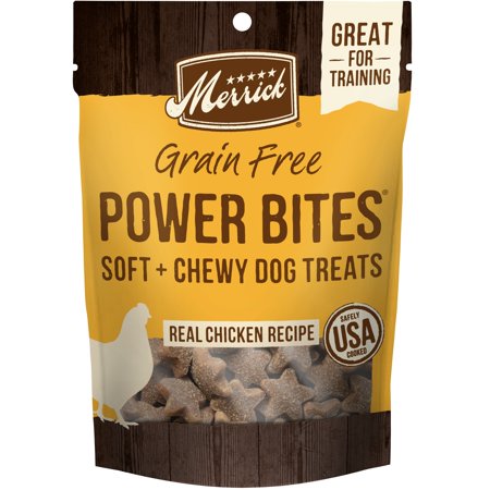 UPC: 0022808785095 | Merrick Power Bites Natural Soft And Chewy Real Meat Dog Treats Grain Free Snack With Real Chicken Recipe 6 oz. Bag