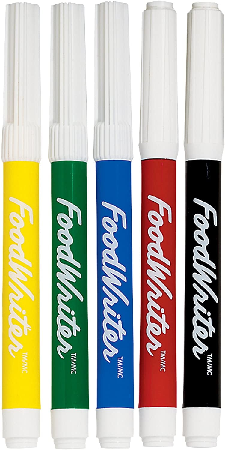 Wilton FoodWriter Color Fine-Tip Edible Markers, 5-Piece