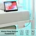 thumbnail image 3 of Fairy Full Size Bed Frame with Charging Station, Metal Frame with Power Outlet & Port, White, 3 of 8