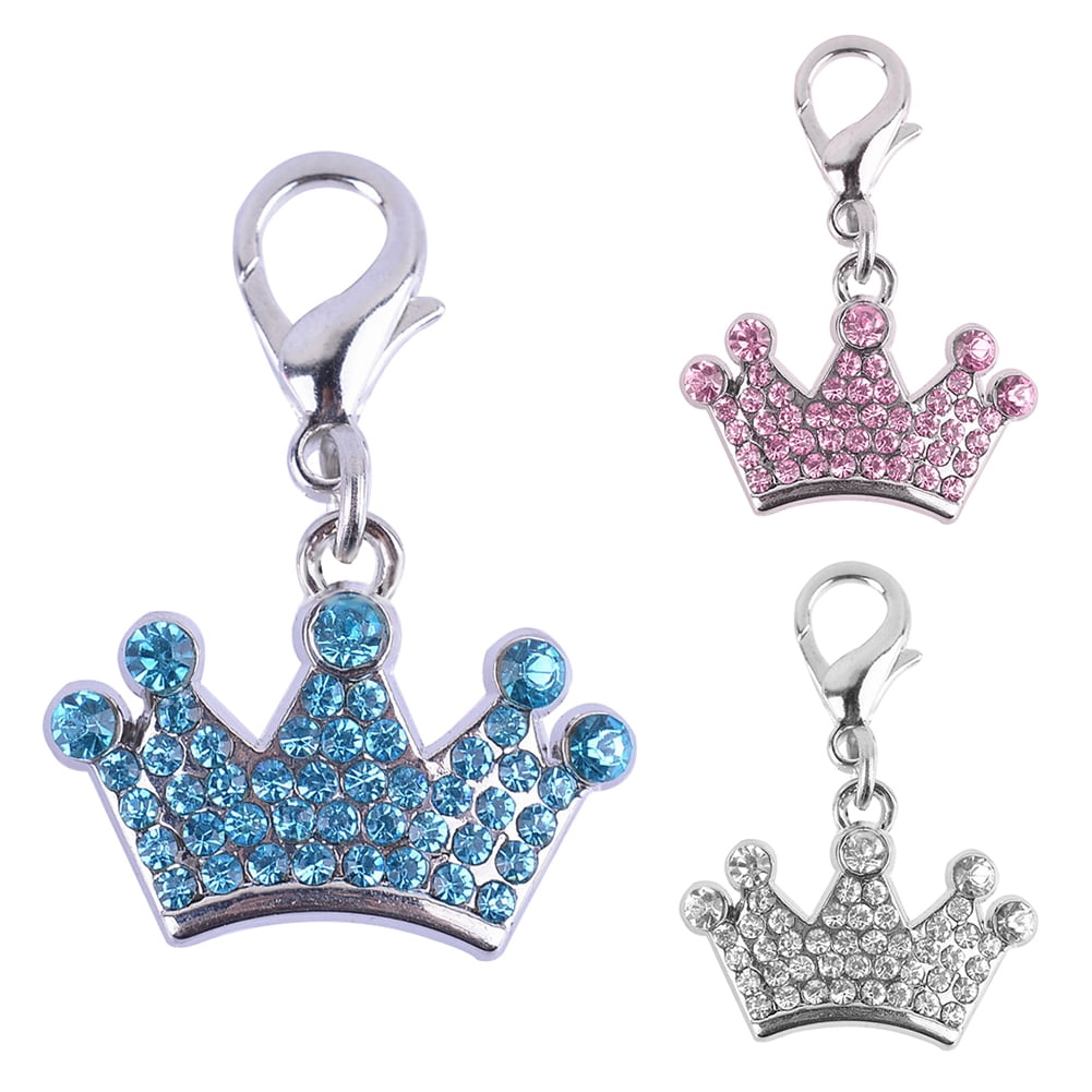 Dog Cat Chain Necklace Collar Bling Crown Charm Pendant Pet Puppy Wedding Party Jewelry Accessory For Girl Dogs Cats