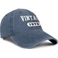 thumbnail image 3 of 50th Birthday Gifts for Men Women 1973 Hats Vintage 50 Year Old Embroidered Baseball Cap, 3 of 5