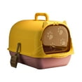 thumbnail image 3 of STARTIST Cat Litter Box with Lid Easy Cleaning Removable Portable Enclosed Cat Toilet Violet Yellow, 3 of 9