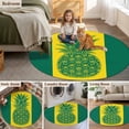 thumbnail image 6 of Pineapple Round Living Room Rugs 4 ft, Summer Beach Washable Area Rug with Non-Slip Sturdy Edge Binding Round Carpet for Entryway Kitchen Bedroom Bathroom, 6 of 9