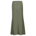 thumbnail image 5 of MIXUE Skirts For Women Summer Solid Color Elastic High Waist Drawstring Casual Midi Basic Bodycon Maxi Skirt Beachwear,Green,M, 5 of 5