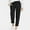 Black, variant on Leggings for Women Pull on Denim Capris Solid Color Drawstring High Waist Pocket Loose Large Size Cotton Casual Pants