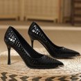 thumbnail image 2 of Viluyesy Women's Stiletto Pumps Pointed Toe Slip On High Heels Dressy Comfortable Elegant Office Party Wedding Shoes Black Size 8, 2 of 7