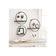 thumbnail image 2 of Wall Mounted Shelves with Wood and Metal Frame for Home Decor - Hanging Storage Organizer Living Room, Bedroom, Office, or Entryway - Functional Wall Shelf - Set of 3, 8", 6", 4", Brown & Black, 2 of 9