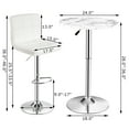 thumbnail image 3 of Gymax Ensemble de 4 Tabourets de Bar en Cuir PU Pivotants avec Hauteur Réglable Blanc, 3 of 10