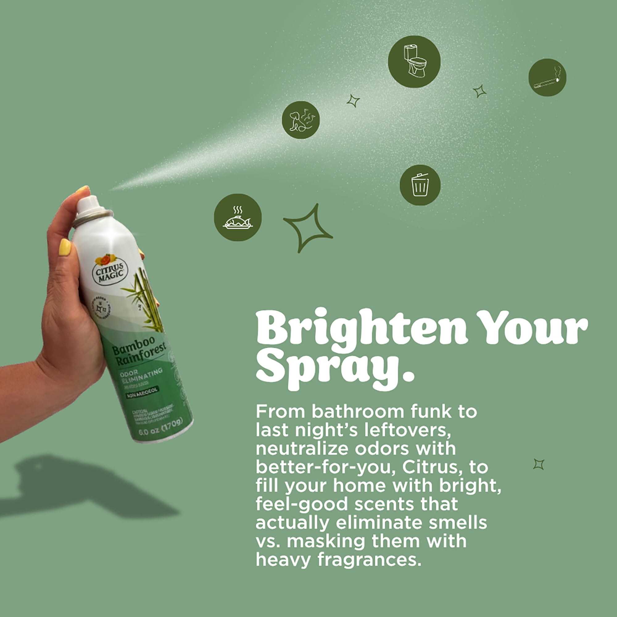 Citrus Magic Odor Eliminating Air Freshener and Room Spray, Bamboo Rainforest, 6-Ounce
