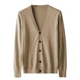 thumbnail image 1 of Cardigan Sweater for Men Knitted Long Sleeve Sweaters with Buttons Casual Trendy Coats Jacket Men Clothes brown, 1 of 5