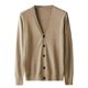 thumbnail image 1 of Men's Long-Sleeve Soft Touch Cardigan Sweater Solid Color Business Casual Sweater Button Down V-neck Sweater brown, 1 of 5