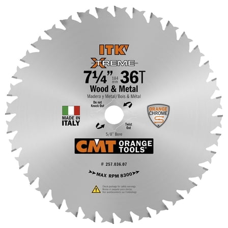 CMT 257.036.07 Wood & Metal ITK Saw Blade for Circular Saws