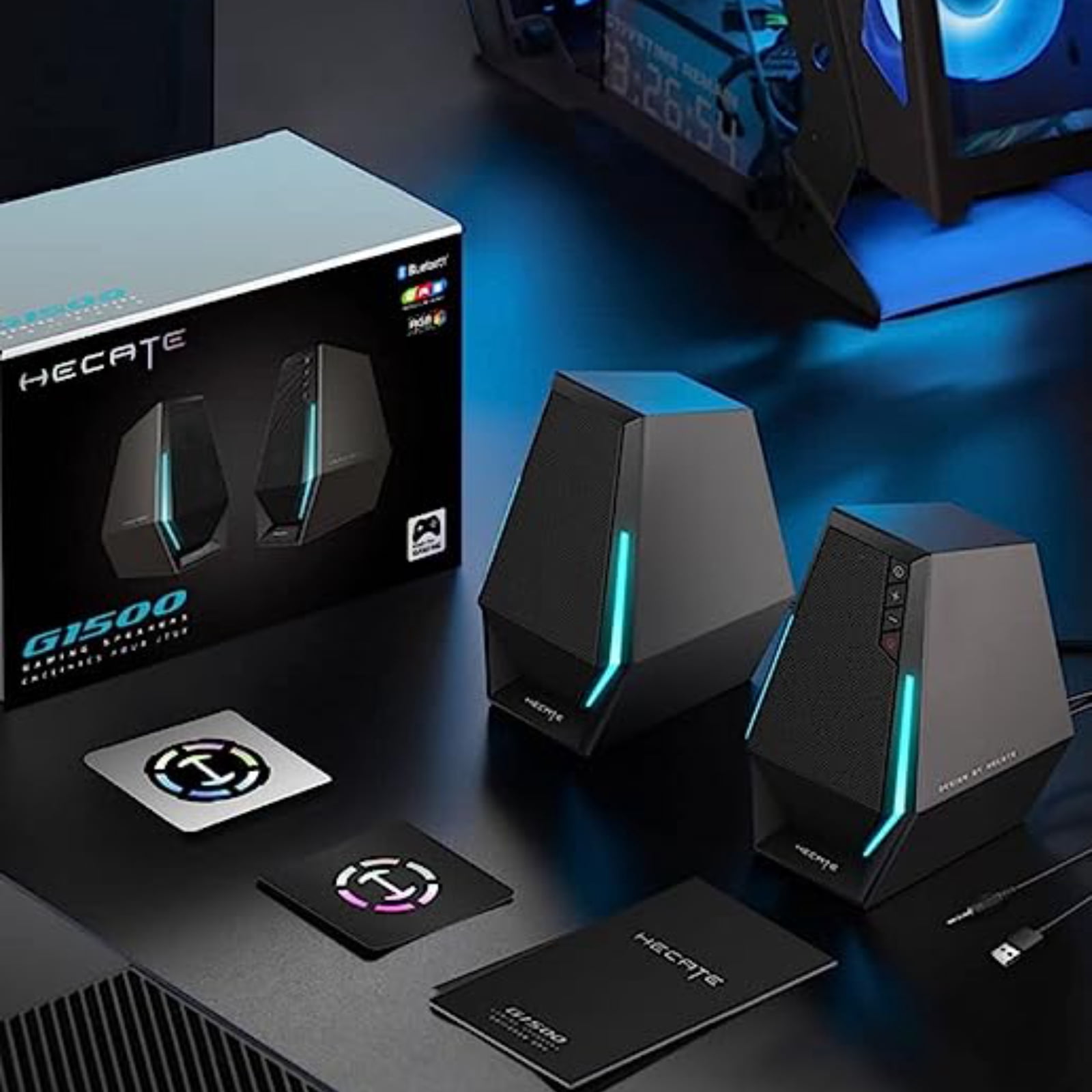 Edifier G1500 Computer Speakers, Hecate Gaming Speakers with RGB, Bluetooth 5.3 - Black