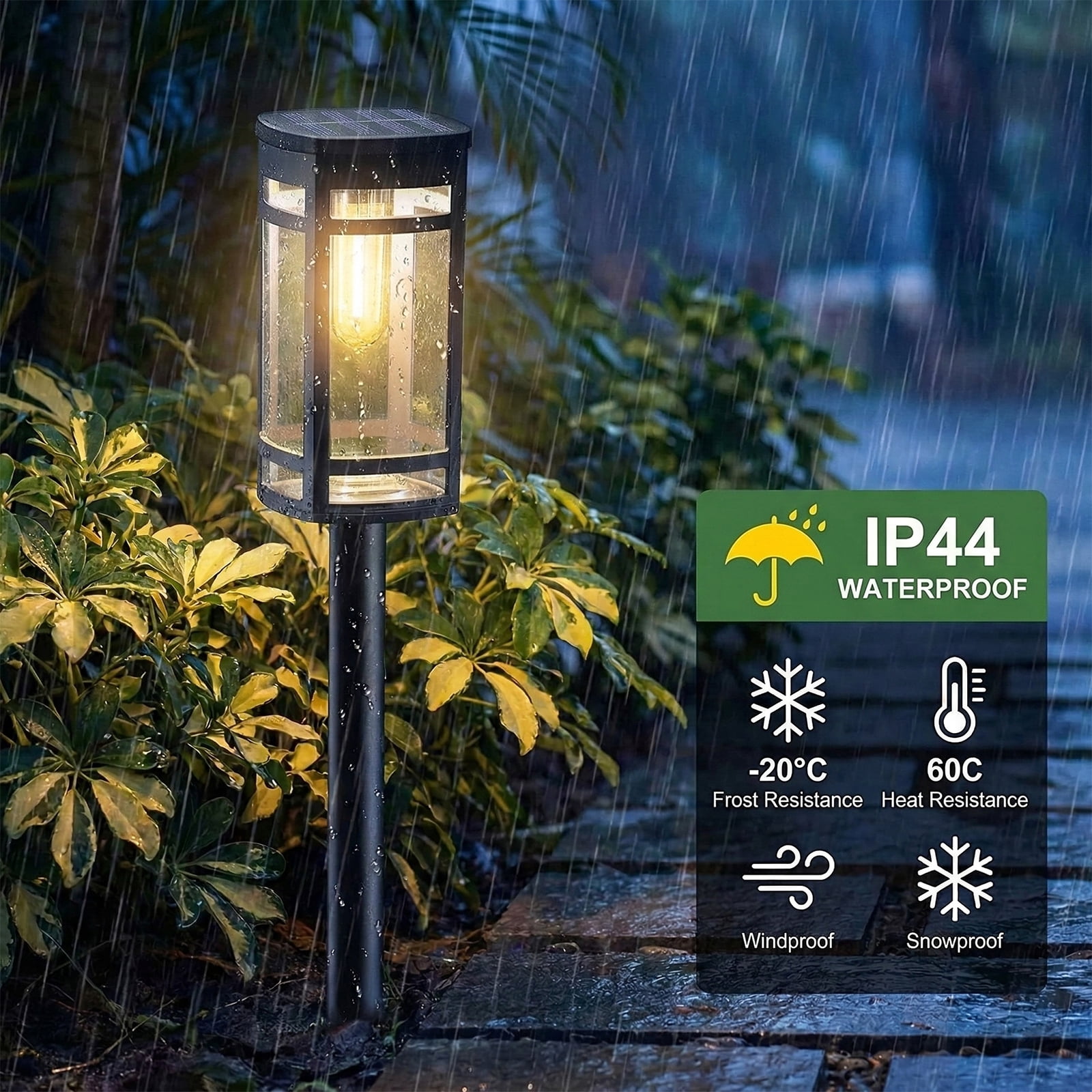 [8 Pack] Solar Outdoor Lights Waterproof for Outside Walkway Pathway Driveway Garden Yard Landscape Lighting Warm White.