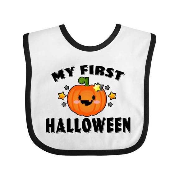 Inktastic My First Halloween with Pumpkin and Stars Boys or Girls Baby Bib