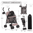 thumbnail image 2 of MoNiBloom 4 Wheel Foldable Lightweight Pet Stroller Trolley for Cats & Dogs, Leopard Print, 2 of 13