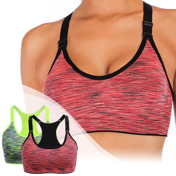 WILLBEST Brasier Push Up Mujer Sujetadores Deportivos Para Mujer, De Alto Impacto, Para Yoga, Running, Sin Costuras, Para Gimnasio, Camiseta Sin Mangas, Chaleco De Fitness, Paquete De 2