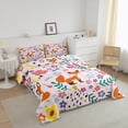 thumbnail image 2 of Floral Fox Comforter,Pink Fox Comforter Set Teens , Bedding Set Printed Comforter with 1 Pillowcase,Down Alternative,(Pink，), 2 of 6