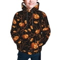 thumbnail image 2 of Bingfone Halloween With Pumpkins Pattern Youth Classic Hoodies Soft Hooded Pullover Sweatshirts for Girls and Boys, 2 of 6