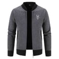thumbnail image 3 of Tiweut Casual Mens Sweaters Male Fall and Winter Zip Stand Collar Long Sleeve Outdoor Knitted Wool Blouses Dark Gray,4XL, 3 of 4