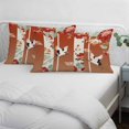 thumbnail image 3 of Red Crane Pillow Covers, Linen Long Throw Pillow Case, Vintage Elegant Spring Floral Botanical Holiday Pillow Protector Decorative Cushion Cover for Living Room/Bedroom 16" x 24", 3 of 8