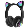 thumbnail image 1 of Auriculares Bluetooth para niños, Auriculares plegables para niño/niña, Auriculares inalámbricos para niños con luz LED, Orejas de Gato y micrófono, 1 of 1