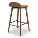 Poly and Bark Notello Leather Counter Stool in Tan/Walnut - Walmart.com