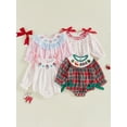 thumbnail image 3 of BemeyourBBs Baby Girls Christmas Romper, Long Sleeve Crew Neck Embroidery Bodysuit, 3 of 9