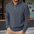 thumbnail image 2 of Quarter Zip Pullover Men 2026 Fall Winter Long Sleeve Jacquard Casual Stand Collar Sweatshirts Mens Pullover Top, 2 of 8