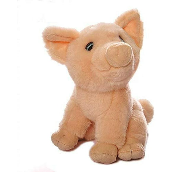 Lifty Pink Pig Plush Toy Cute Piglet with Big Eyes Realistic Feeding Animal Stuffed Animal Birthday Gifts for Children 18cm A. (Color : A, Size : 18cm)