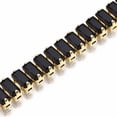 thumbnail image 5 of Gold-Tone Brass Cubic Zirconia Link Chain Smooth Tennis Bracelet Black T166, 5 of 5